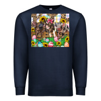 Navy easter farm animals Happy Easter Day Premium Sweatshirt - CowGirlArtShop