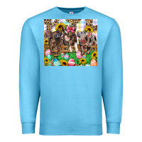 Ocean Blue easter farm animals Happy Easter Day Premium Sweatshirt - CowGirlArtShop