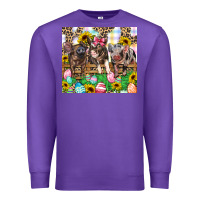 Purple easter farm animals Happy Easter Day Premium Sweatshirt - CowGirlArtShop