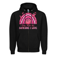 Black i wear pink for someone i love Zipper Hoodie - texasbilliewilder