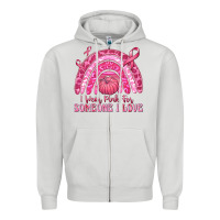 Dove Grey i wear pink for someone i love Zipper Hoodie - texasbilliewilder