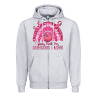 Heather Grey i wear pink for someone i love Zipper Hoodie - texasbilliewilder