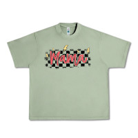 Oil Green checkered mama Urban Heavy Tee - MaliasSmallBusiness
