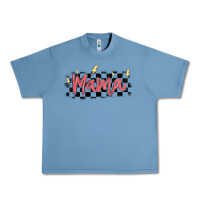 Pebble Blue checkered mama Urban Heavy Tee - MaliasSmallBusiness