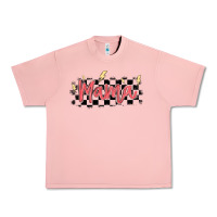Salmon checkered mama Urban Heavy Tee - MaliasSmallBusiness