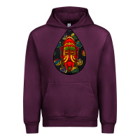 Mauve Wine african masks teardrop  6 Urban Hoodie - BundleAndBundleShop