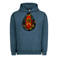 Pigment Midnight Navy african masks teardrop  6 Urban Hoodie - BundleAndBundleShop