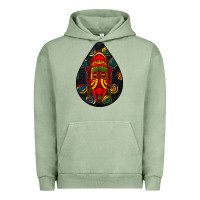 Pigment Oil Green african masks teardrop  6 Urban Hoodie - BundleAndBundleShop