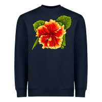 Navy Hawaiian Hibiscus Flower Heavyweight Sweatshirt - LillyAllenDesigns
