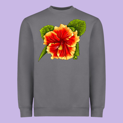 Hawaiian Hibiscus Flower Heavyweight Sweatshirt Designed By Lillyallendesigns