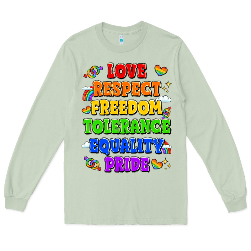 Love Respect Freedom Tolerance Equality Pride Long Sleeve Tee by LillyAllenDesigns | Teevron