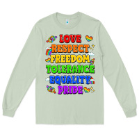 Matcha love respect freedom tolerance equality pride Long Sleeve Tee - LillyAllenDesigns