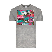 Cloud Rock leopard cowhide pink turquoise glitter Vintage Tee - NancyCooperArtShop