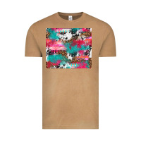 Vintage Camel leopard cowhide pink turquoise glitter Vintage Tee - NancyCooperArtShop