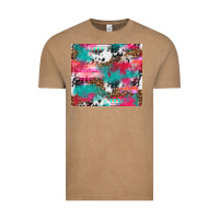 Vintage Coffee leopard cowhide pink turquoise glitter Vintage Tee - NancyCooperArtShop