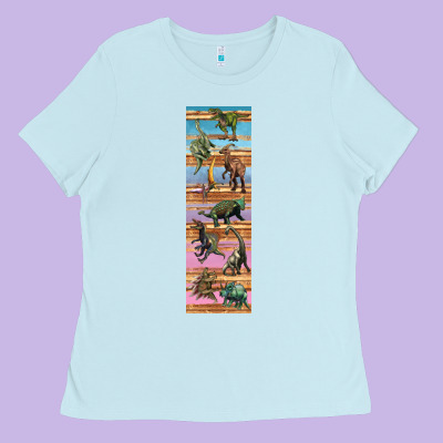 Dinosaurs Pen Wrap Ladies Tee Designed By Artiststas