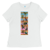 White dinosaurs pen wrap Ladies Tee - Artiststas