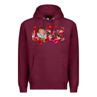 Burgundy Love Valentine's Day Premium Hoodie - HowdyJamesFarm
