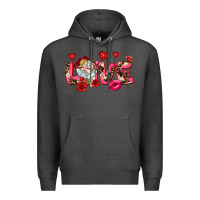 Charcoal Heather Love Valentine's Day Premium Hoodie - HowdyJamesFarm