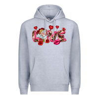 Heather Grey Love Valentine's Day Premium Hoodie - HowdyJamesFarm