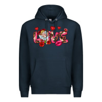 Navy Love Valentine's Day Premium Hoodie - HowdyJamesFarm