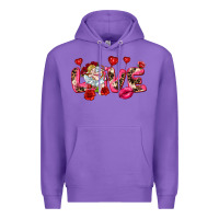 Purple Love Valentine's Day Premium Hoodie - HowdyJamesFarm