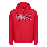 Red Love Valentine's Day Premium Hoodie - HowdyJamesFarm