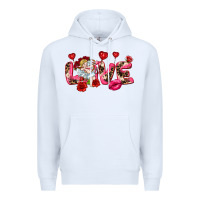 White Love Valentine's Day Premium Hoodie - HowdyJamesFarm