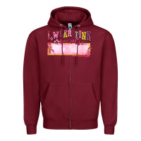 Burgundy Personalized i wear pink for my Zipper Hoodie - texasbilliewilder