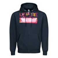 Navy Personalized i wear pink for my Zipper Hoodie - texasbilliewilder