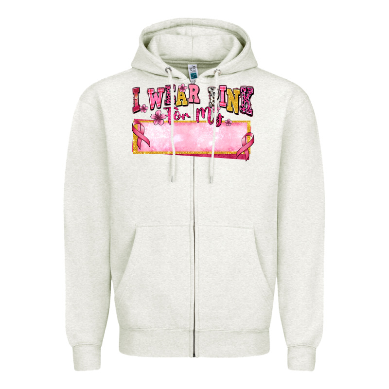 Personalized I Wear Pink For My Zipper Hoodie by texasbilliewilder | Teevron