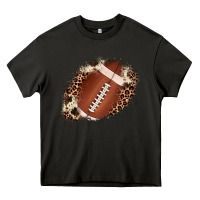 Football Cowhide Leopard Patch Heavy Core Tee | Teevron