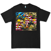 Black excavator American flag Premium Tee - Artiststas