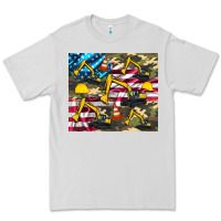 Dove Grey excavator American flag Premium Tee - Artiststas