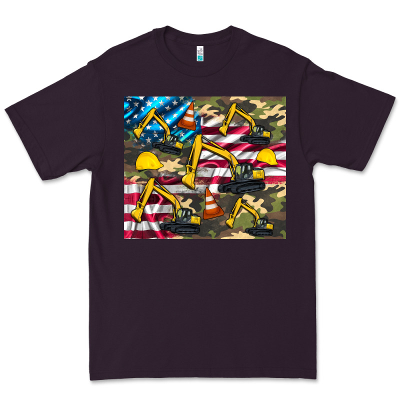 Excavator American Flag Premium Tee by Artiststas | Teevron