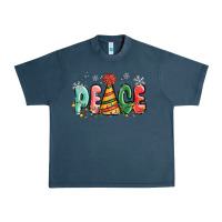 Midnight Navy peace Urban Heavy Tee - MaliasSmallBusiness