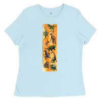 Baby Blue dinosaurs pen wrap Ladies Tee - Artiststas