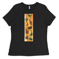 Black dinosaurs pen wrap Ladies Tee - Artiststas