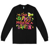 Black chip dippin' margarita sippin' Long Sleeve Tee - LillyAllenDesigns