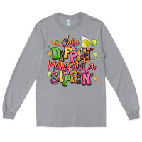 Heather Grey chip dippin' margarita sippin' Long Sleeve Tee - LillyAllenDesigns