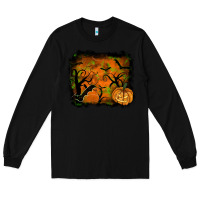 Black Halloween Background Long Sleeve Tee - RanaPortraitStore