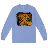Colony Blue Halloween Background Long Sleeve Tee - RanaPortraitStore