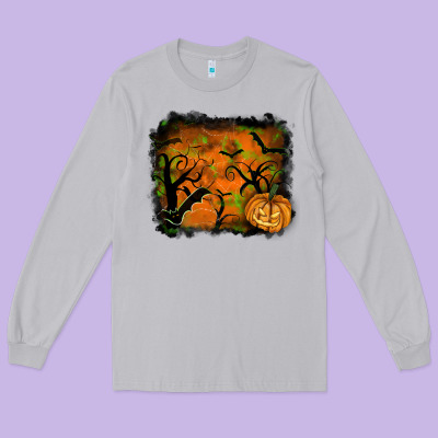 Halloween Background Long Sleeve Tee Designed By Ranaportraitstore