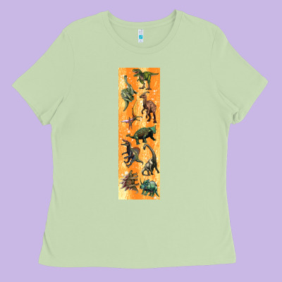 Dinosaurs Pen Wrap Ladies Tee Designed By Artiststas