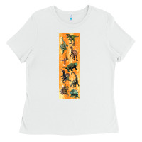 White dinosaurs pen wrap Ladies Tee - Artiststas