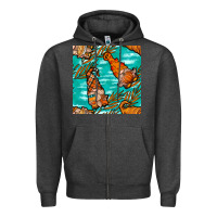 Charcoal Heather Fall gnomes Zipper Hoodie - NancyCooperArtShop