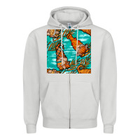 Dove Grey Fall gnomes Zipper Hoodie - NancyCooperArtShop