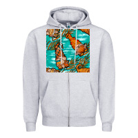 Heather Grey Fall gnomes Zipper Hoodie - NancyCooperArtShop