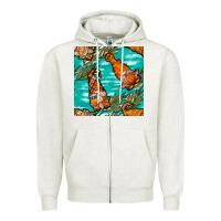 Oatmeal Heather Fall gnomes Zipper Hoodie - NancyCooperArtShop