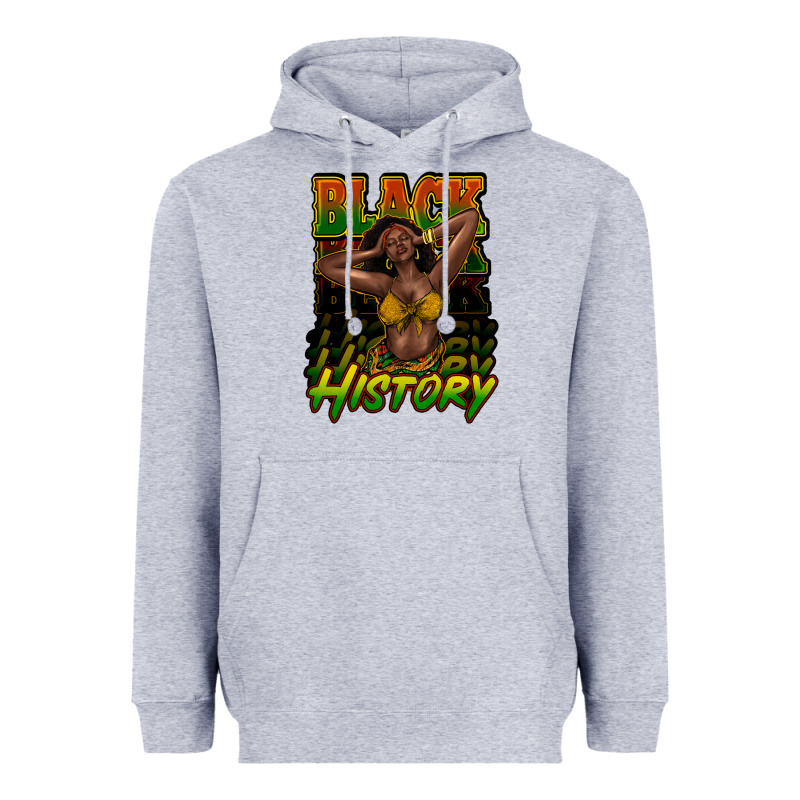 Black History Afro Woman Heavyweight Hoodie by HowdyJamesFarm | Teevron